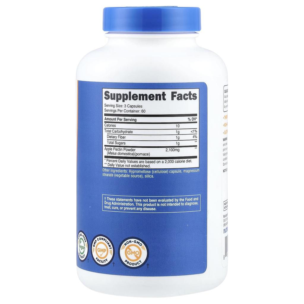 Nutricost, Apple Pectin, 180 Capsules (700mg per capsule)