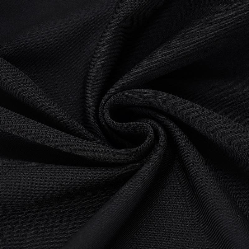 European & American Sexy Hollow Stand Collar High Slit Short Sleeve Long Dress