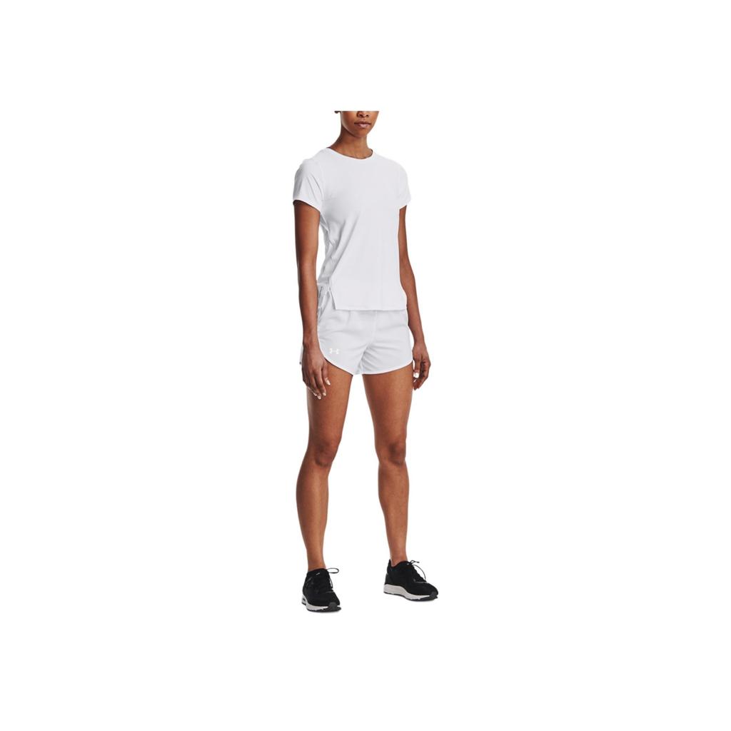 Under Armour Solid Color Crew Neck Short Sleeve T-Shirt Women Tops White 1369764-100