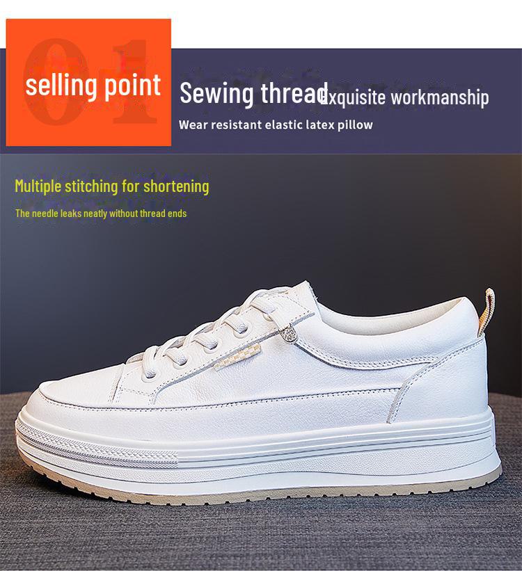 Valódi marhabőr női alkalmi cipők – 2025 tavaszi/őszi divatos fehér cipők