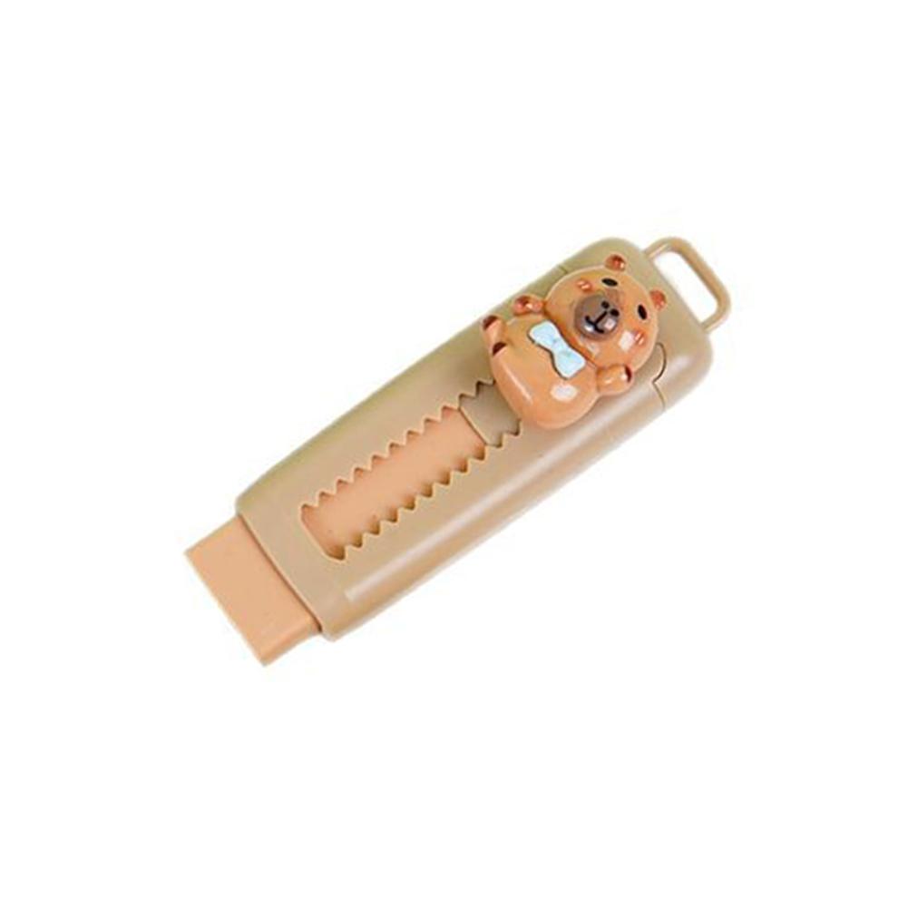 

Kawaii Push Pull Capybara ластик мягкий школьные принадлежности чистый беспорядок бесплатный канцелярский канцелярский ластик для студентов для детей подарок светло-коричневого