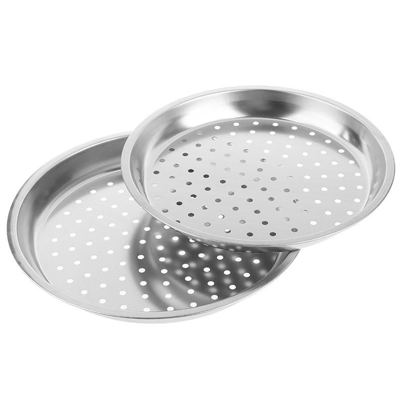 28/30/32/34Cm Stainless Steel Round Steamer Durable Dumplings Fish Steaming Tray Thickened Steamer Kitchen Cooking Gadgets