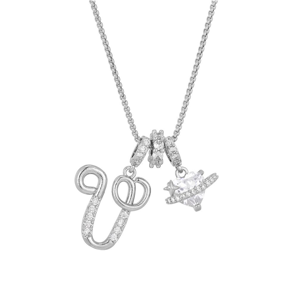Cross-border necklace dopamine 26 English letter necklace girl light luxury niche high-end Amazon pendant jewelry