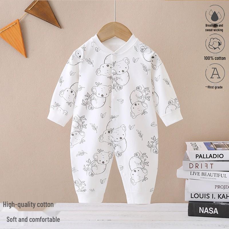 2025 New Pure Cotton Baby Jumpsuit for Spring, Autumn, and Winter - Newborn Toddler Inner Wear