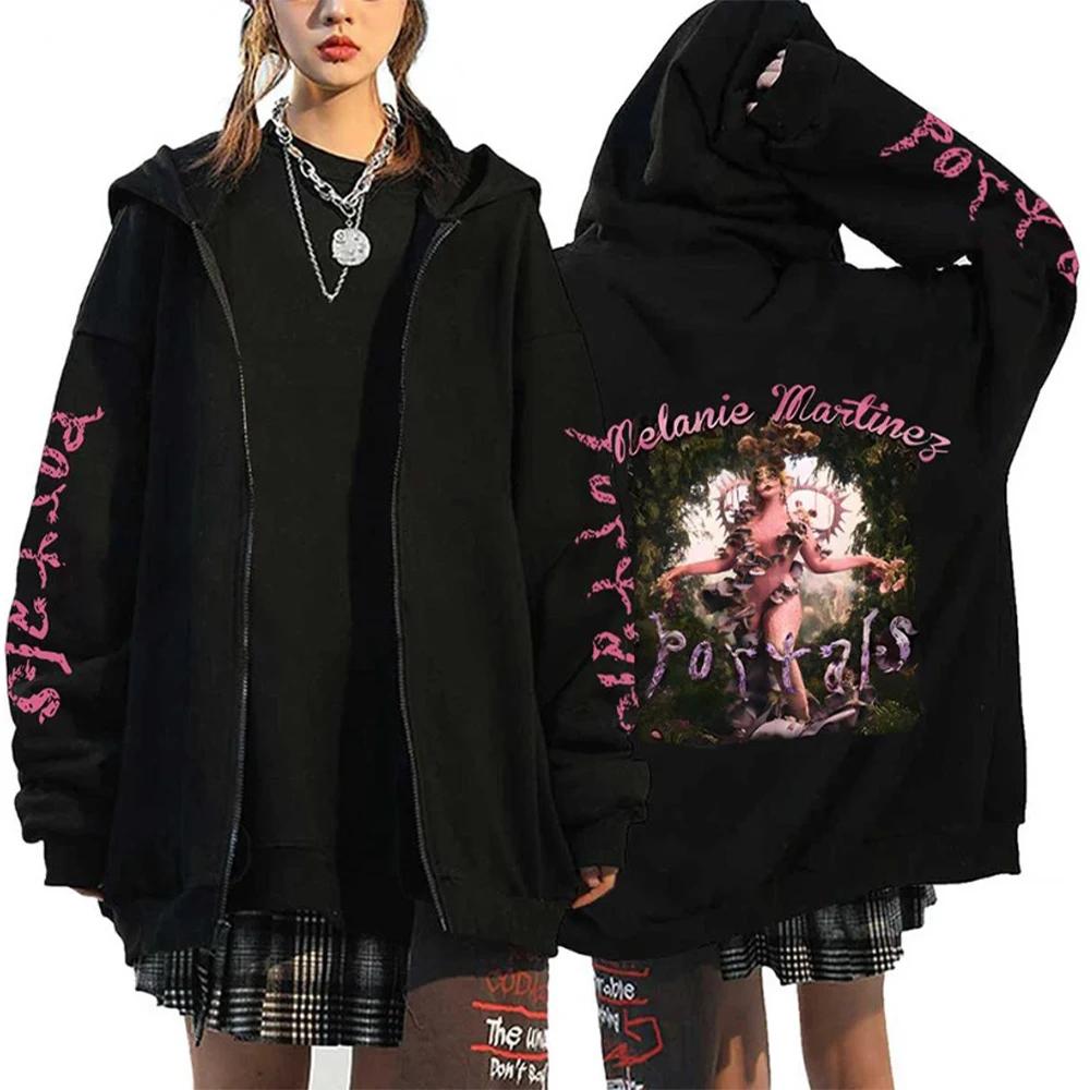 Melanie Martinez Portals Tour Zip Up Hoodies Casual Men Women Hooded Sweatshirts Hip Hop Streetwear Zipper Jacket Y2K Coats