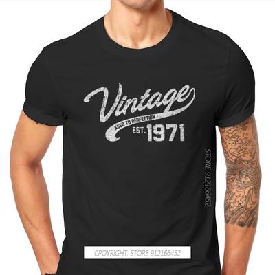 Vintage Made In 1971 50th Unisex Tshirt 1971 50th Anniversary Crew Neck Casual Tops Fabric T Shirt Humor Gift Idea