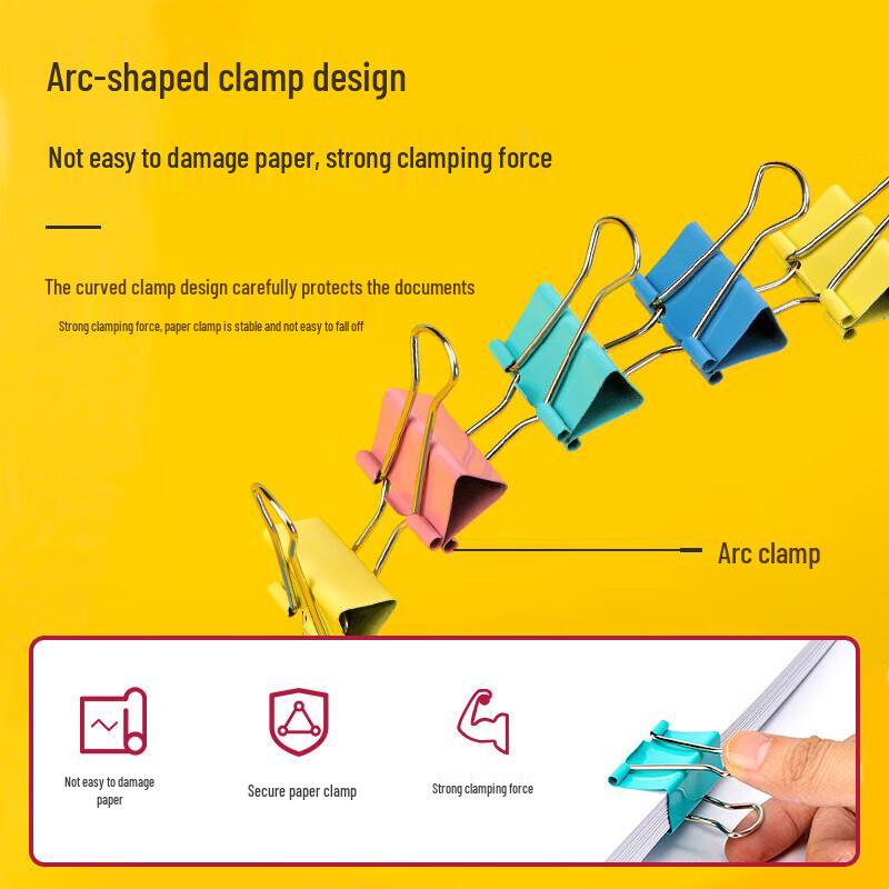 Deli 32mm Medium Colored Binder Clips