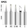 5Pcs I + B + K + 2,4 D + 3C Lötkolben Reinem Kupfer 900M Lötkolben kopf Set Innen Heißer Bare Kupfer Elektrische Lötkolben Spitze