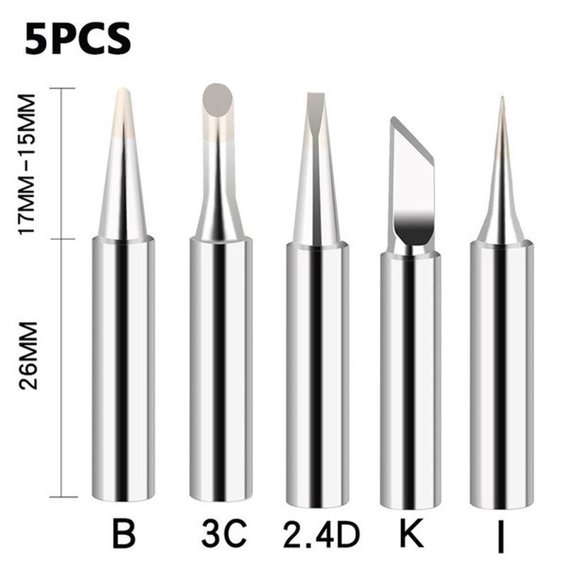 5 buc I + B + K + 2.4D + 3C Fier de lipit cupru pur 900M Set cap de fier de lipit în interiorul fierbinte de cupru fără vârf de fier de lipit electric