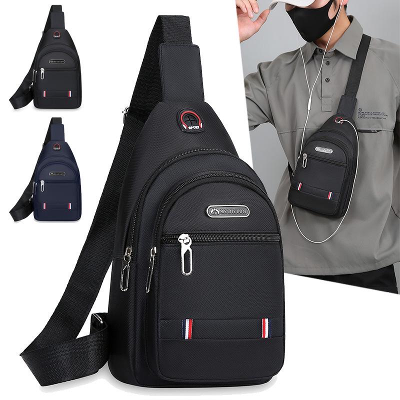 Men's Waterproof Oxford Crossbody Chest Bag - Korean & Japanese Style