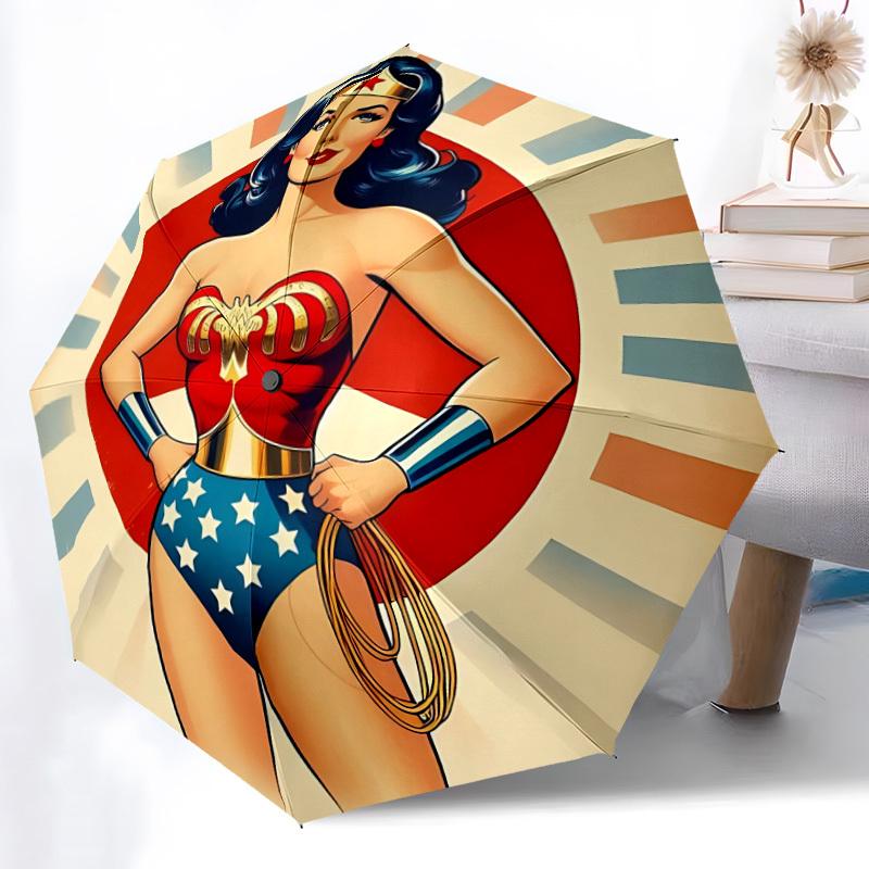 

1pc Wonder Woman, Superhero Automatic Open/Close Umbrella, Christmas Gift for Men Women, Daily Travel Outdoor Use yy251101174