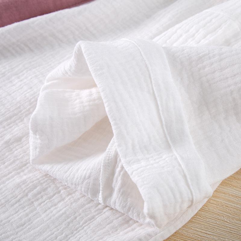 Pyjama Kimono Hanfu Style Japonais Ensemble de Nuit pour Femmes Couleur Fraîche Fil de Coton Crêpe Manches Courtes Short Combinaison d'Intérieur