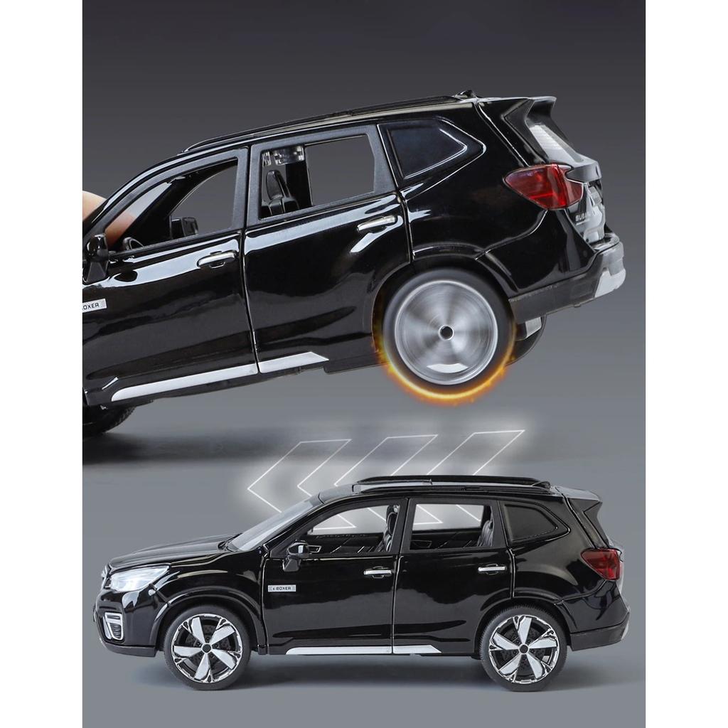 1/30 Subaru Forester SUV Alloy Muscle Car Model Sound and Light Pull Back Children's Toy Collectibles Birthday Gift