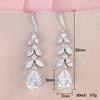 Exquisite Tassel Water Drop-Shaped Zircon Earrings For Women, Long Leaf Bridal Earrings, Valentine'S Day Gift.