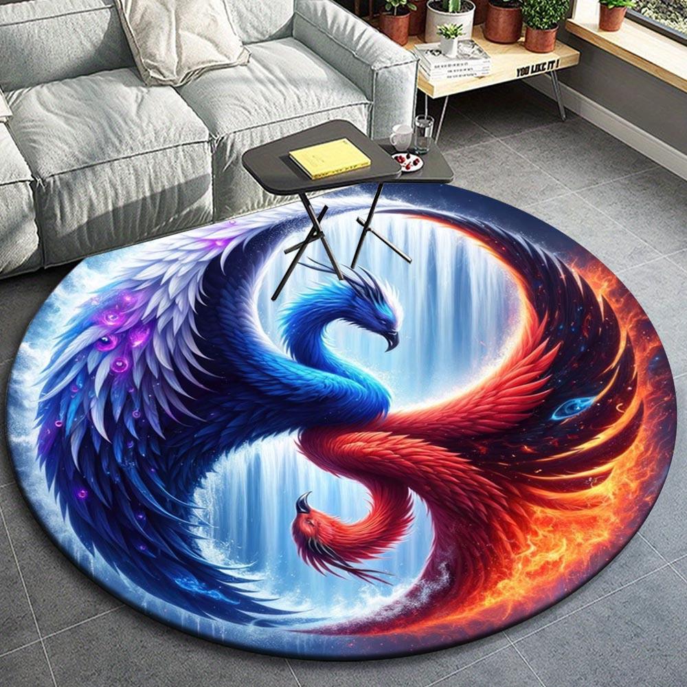 

1pc Retro 9478553201 Pattern Round Floor Mat, Non-slip for Living Room Bedroom Chair Carpets Home Decor Gifts, Home Decor Room Decor Outdoor 80cm by 80cm