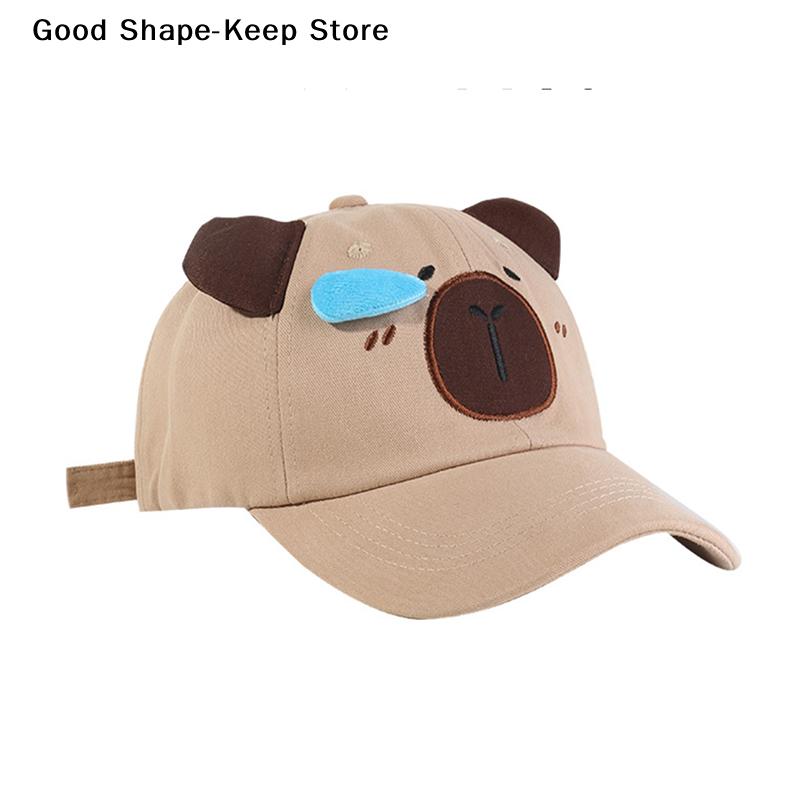 Capybara Stickerei Paar Baseballkappe Sonnenschutz Papa Hüte Trendig Atmungsaktiv Golfkappe Unisex Capibala Hut Baseballkappe