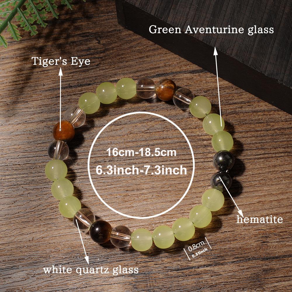Prehnite Tiger Eye Clear Quartz Black Hematite Beaded Bracelet Fresh Fashion Jewelry For Men Women Daily Wear Gift