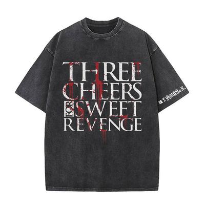 Vintažiniai skalbti roko grupės My Chemical Romance marškinėliai Three Cheers for Sweet Revenge Gotikiniai marškinėliai Vyrams Moterims Apranga