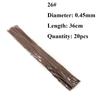 #26 #20 Paper Floral Wire 0.45Mm/0.9Mm Diameter 36Cm 30Mm Long Iron Wire Useds For Diy Nylon Stocking Flower Branche Making