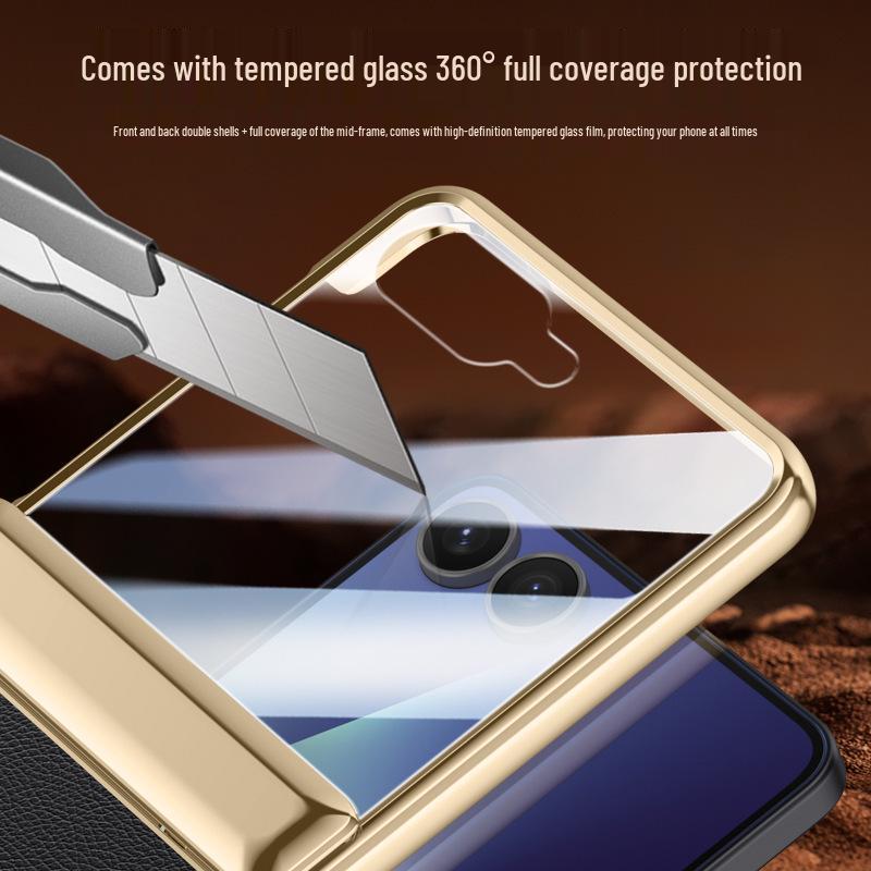 Étui Pliable Samsung ZFlip7 avec Support Anneau Rotatif, Anti-Chute & Protection Magnétique