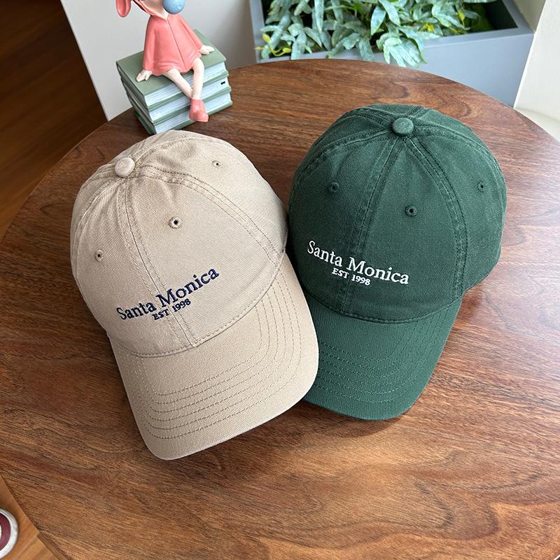1 Stück Ins-Stil Buchstabe Bestickte Baseballkappen Für Frauen Gesicht Kleiner Sonnenschutz Koreanische Version Hip Hop Hut Sonnenhut Paare