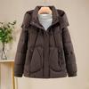 Plus size XL women's short hooded winter new cotton-padded jacket loose warm cotton-padded jacket top