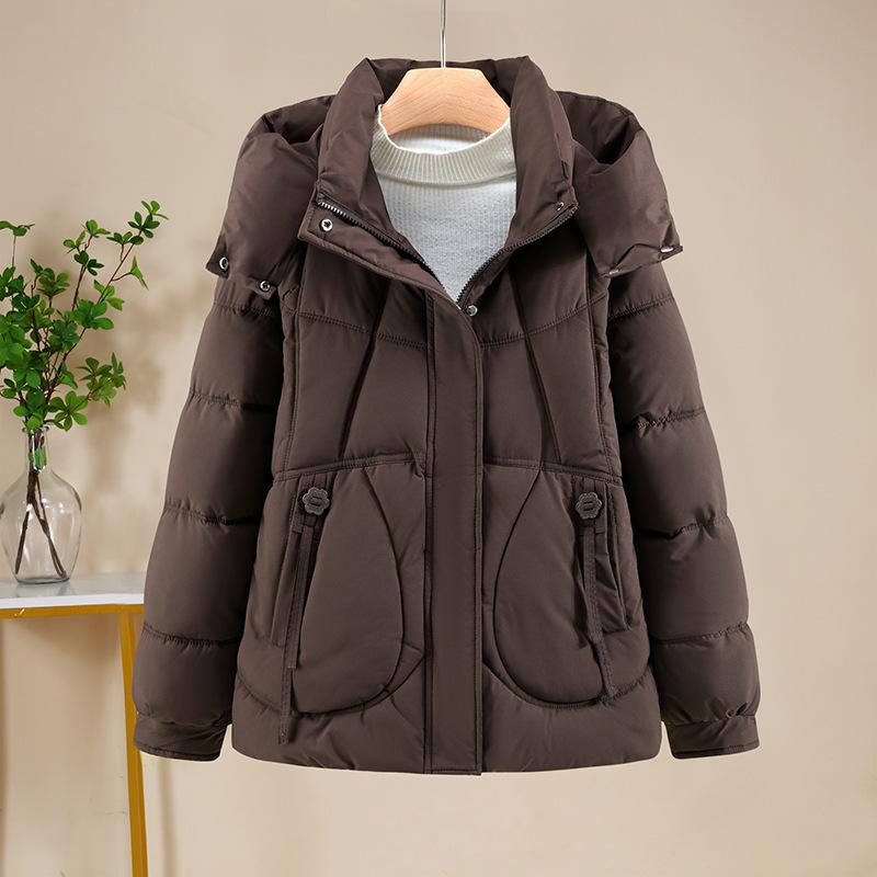 Plus size XL women's short hooded winter new cotton-padded jacket loose warm cotton-padded jacket top