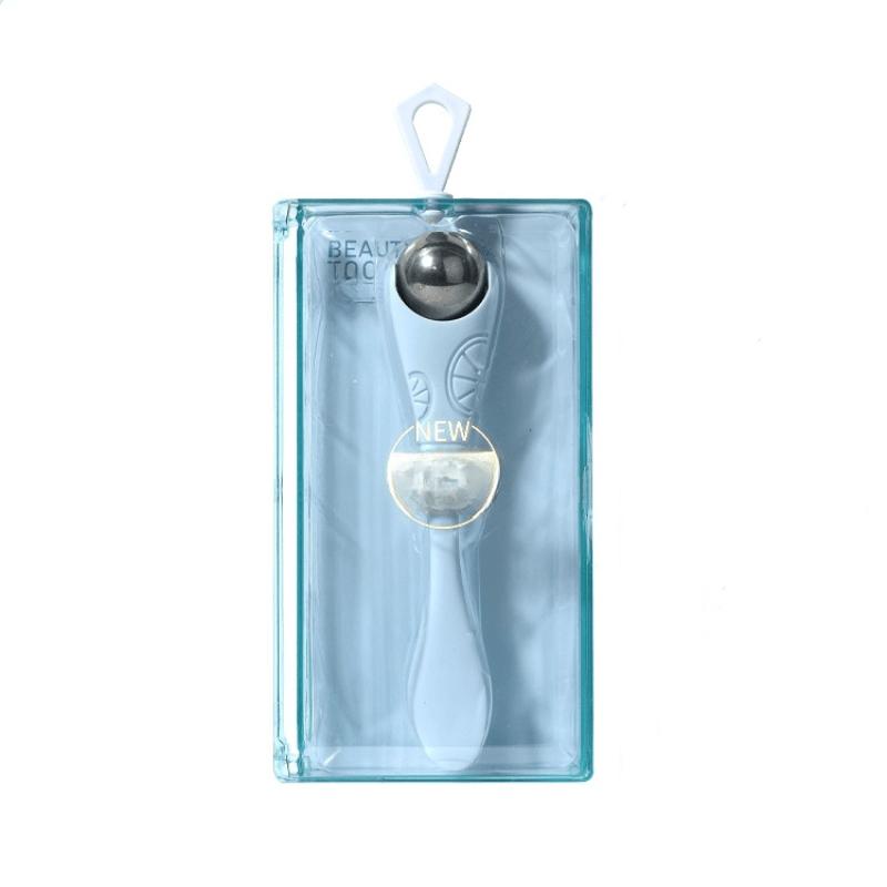 

A double-ended manual eye massage roller with a gentle roll-on design for delicate eye treatments синий