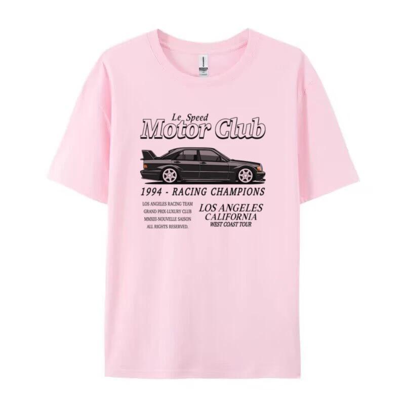 FeUnisex Motorradclub Kurzarm Grafik T-Shirts Retro Rennwagen T-Shirt Übergroß Grunge Streetwear T-Shirts Damen Mode Kleidung