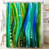 Bright Green Blue Bath Shower Curtain Waterproof Fabric Decorative Modern Home Decoration Abstract Artistic Design for Bathroom