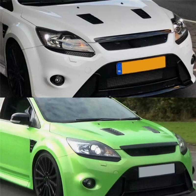 Bilmotorhuvens Luftutsläpp Ventilkåpa Kolfiber Ventilkåpa Trim för Ford Focus RS MK2 Biltillbehör-M53K
