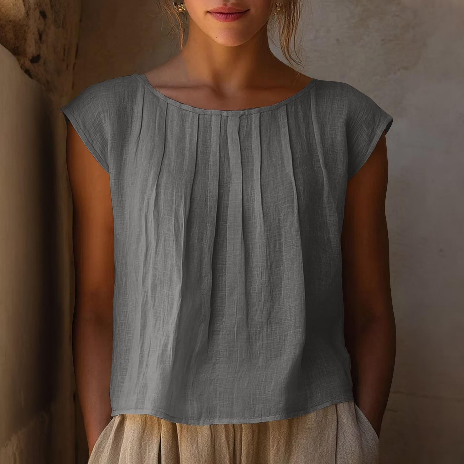 Women s Casual Loose Ruffle Crewneck Pullover Collar Top S