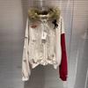 Mens Oversized Distressed Washed Cotton Hooded Sweatshirt Jacket Streetwear Fall