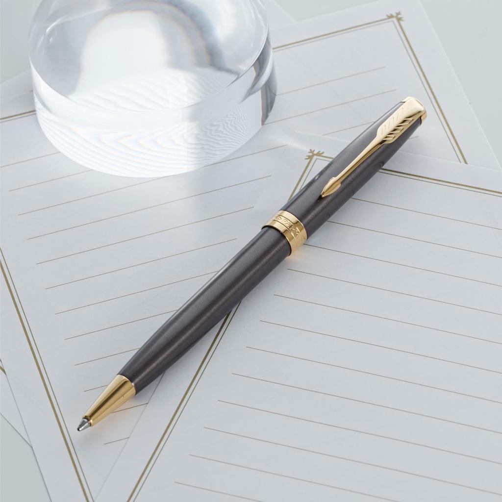 PARKER Sonnet Grey GT Ballpoint Medium Gift Box Luxury Genuine Imported 2213782 Pen, Nib, Oil-Based Ink, Included, Gift, Product,