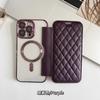 Foreign Trade IP15pro Yadun Xiaoxiangfeng Magnetic Suction Mobile Phone Leather Case Flip Card 15promax Electroplating Leather Case