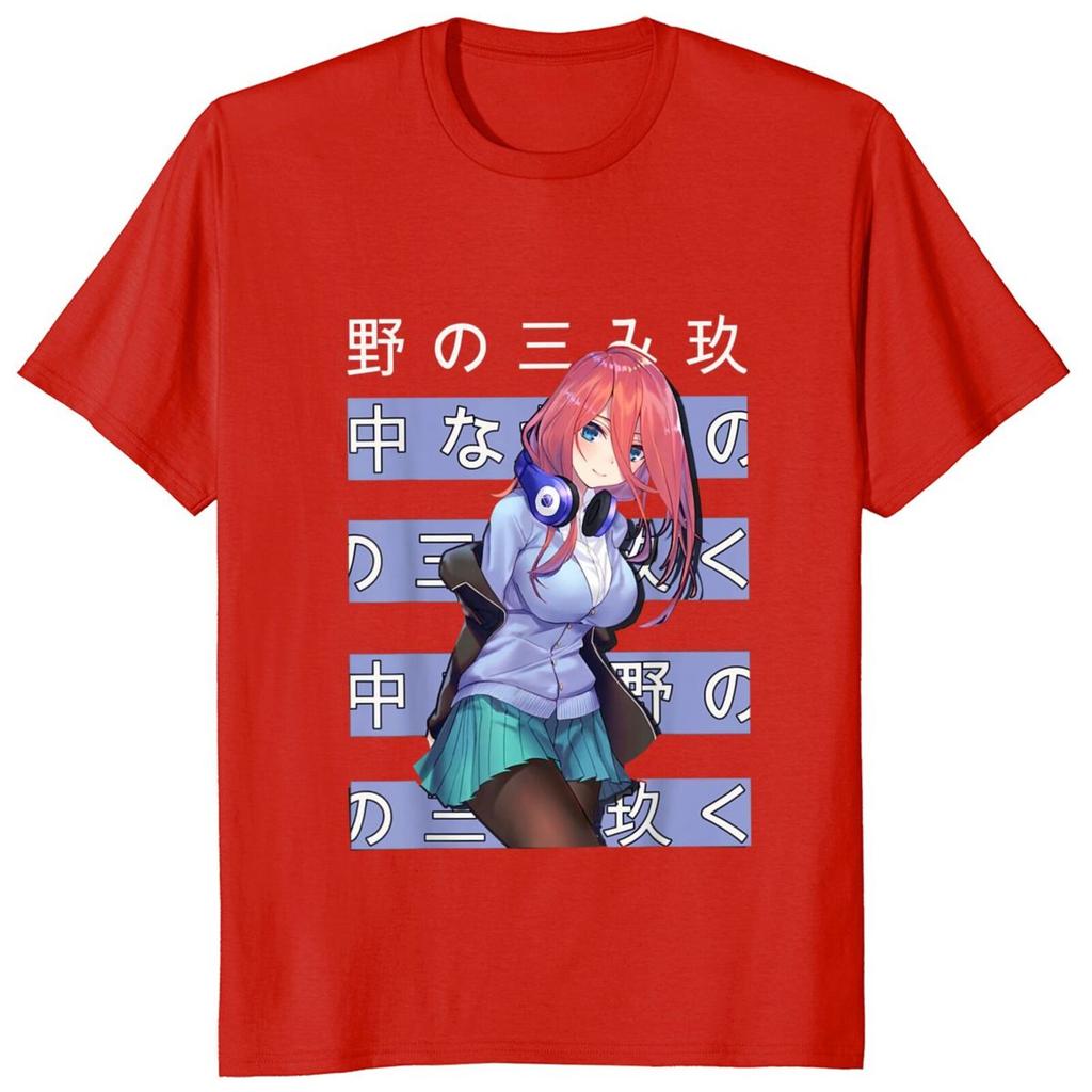 Funny Anime Character Unisexga Fans Camiseta 100 Cotton Summer Casual Oversized Unisex EU Size T Shirts Miku Nakano Tshirt tops
