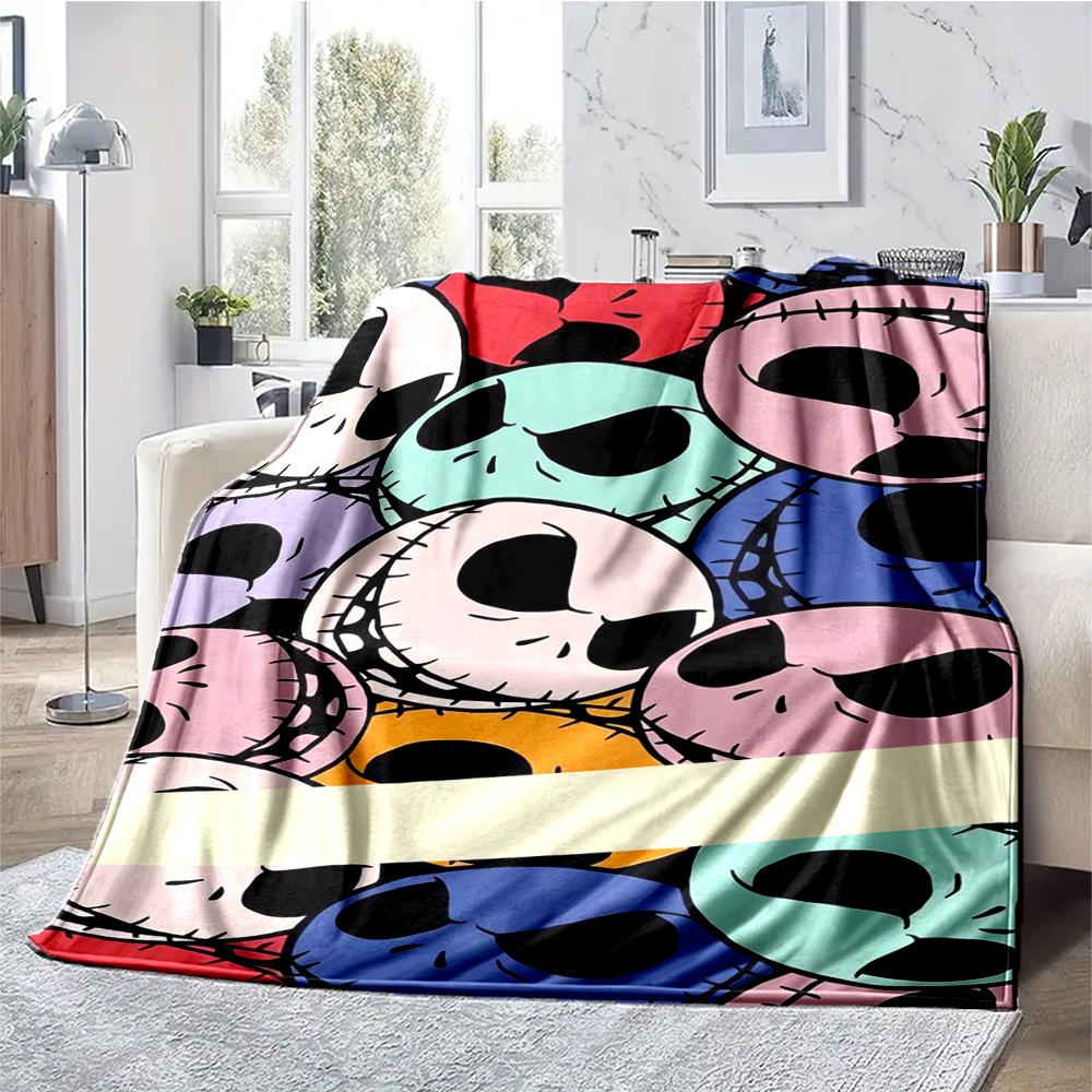The Nightmare Before Christmas Theme Printed Blanket - Perfect for Couch, Bed, Travel & Outdoor Use | Machine Washable, Cozy & Durable.