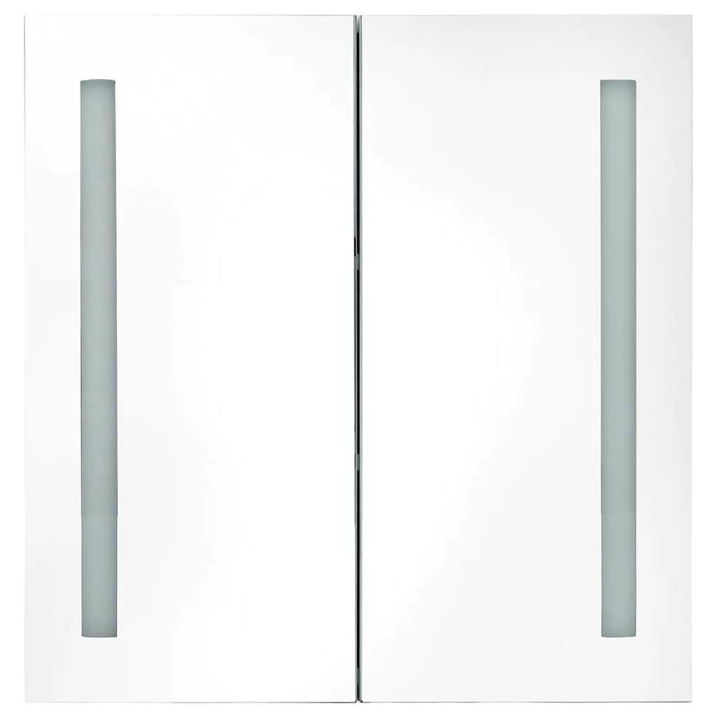 LED Bathroom Mirror Cabinet Concrete Grey 62 x 14 x 60 cm