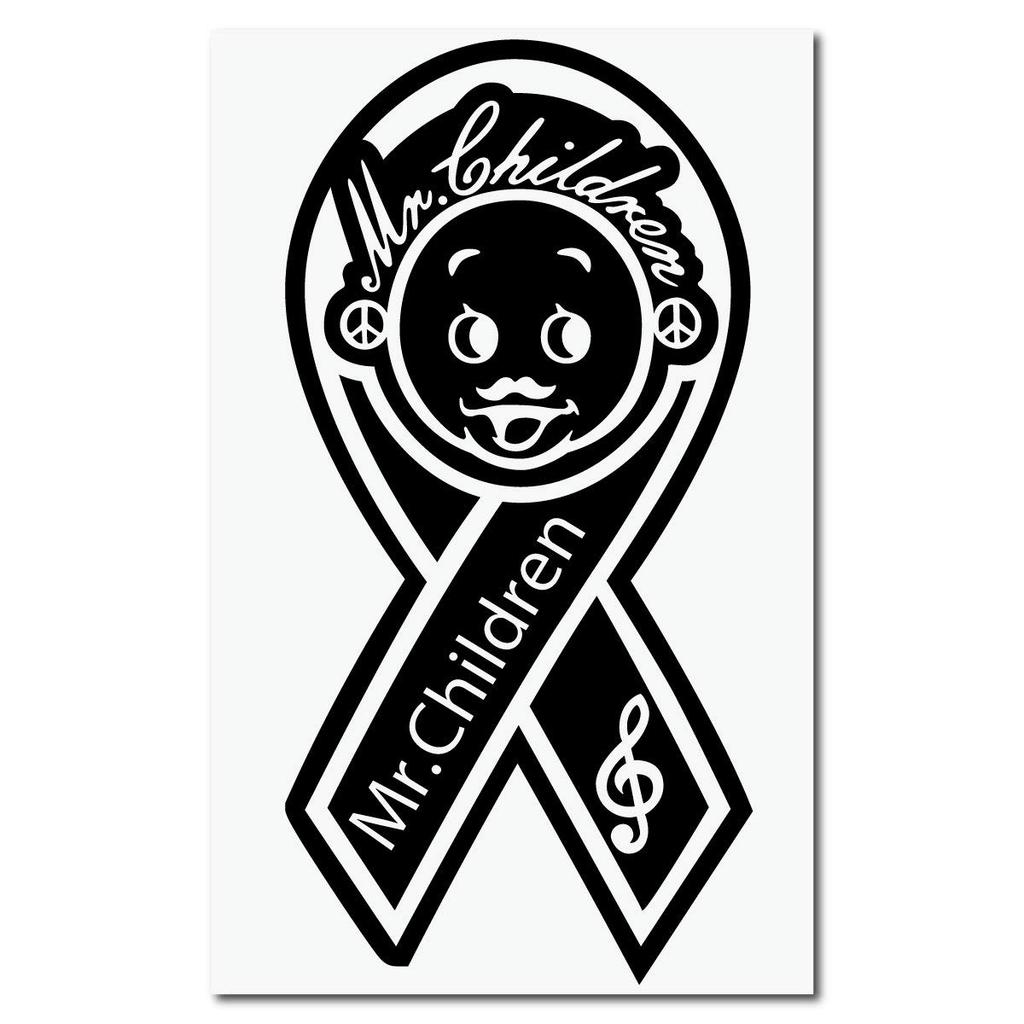 Black Ribbon Size 025B Mr.Children Sticker, M,