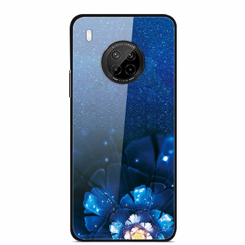 For Huawei Y9A Cases Y8P Y7P Y5P P40 Lite Tempered Glass Hard Back Covers For Huawei P Smart 2021 2020 Cases Bumper Painted Capa