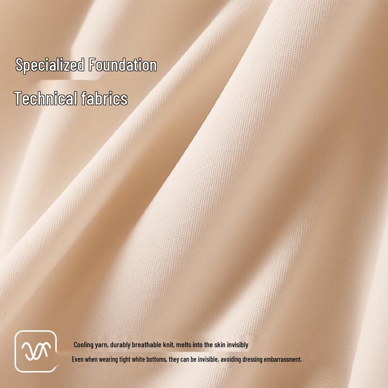 Mao Ren Women's Seamless Ice Silk High-Waist Safety Shorts 2-Pack