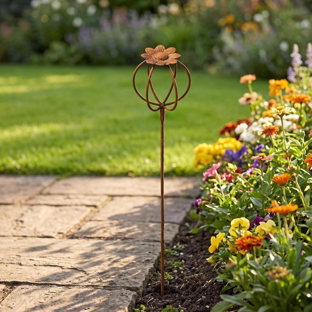 Garden Stake with Flower Top Elegant Plant Support Stakes Easy To Install