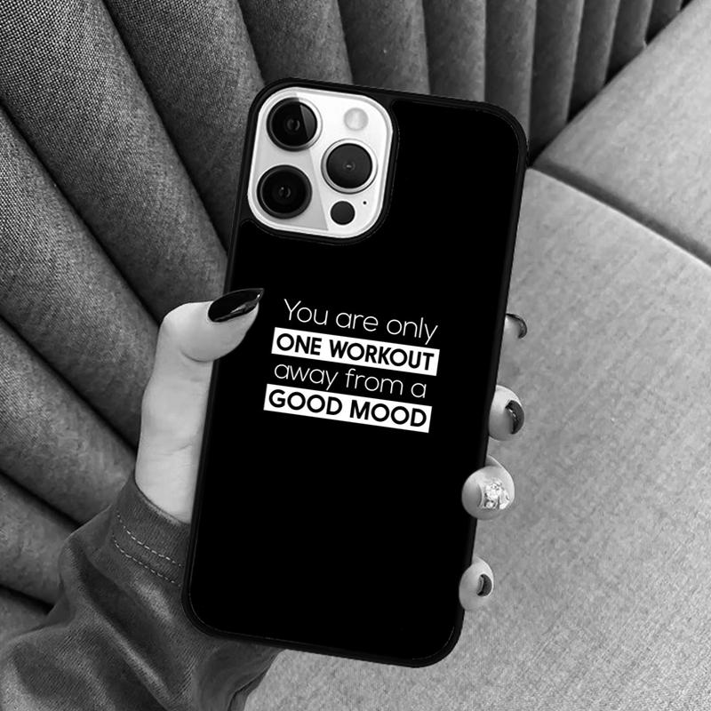 Motivational Gym Fitness Quotes Phone Case For iPhone 17 Air 16 16e 15 13 14 Pro Max 11 12 Plus 2022 MAX Cover coque