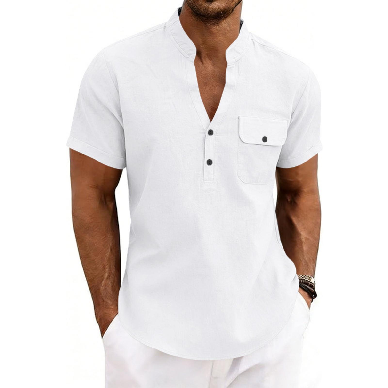 

Men s Summer Short-sleeved Casual T-shirt XL білий
