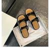 Fashion Summer Women Elegant Bow Square Toe Open Toe Low Heel Sandals Slip on Soft-soled Casual Simple Beach Slippers Sandalias Mujer
