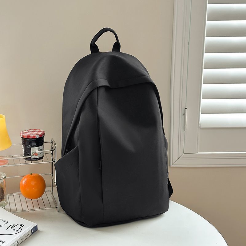 Casual large-capacity new backpack versatile solid color high school bag college student junior high school student travel simple backpack