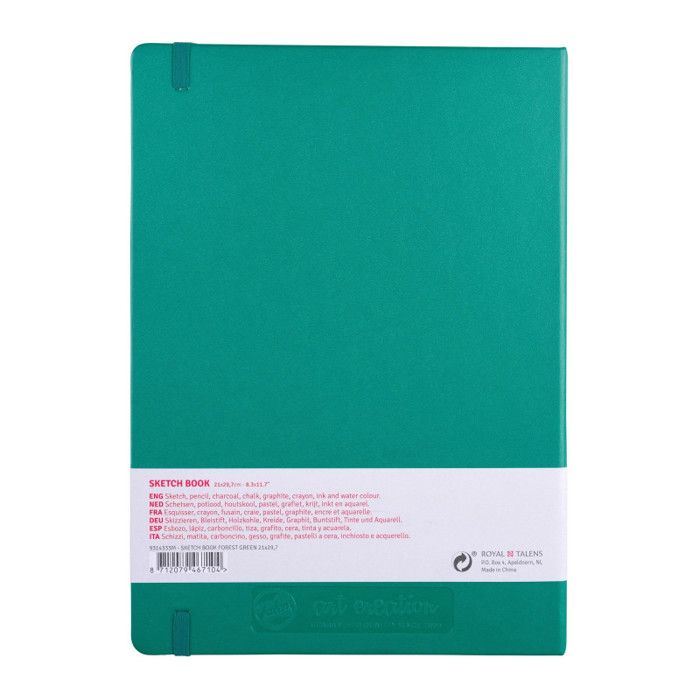 Notebook - Sketch - Drawing - A4 - 21x29.7cm - 80 Pages - 140g - Forest Green - Sakura