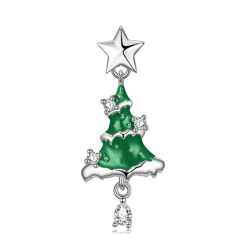 Christmas Tree Pendant Necklace, Star Holiday Pendant Jewelry, Fresh Ornaments For Women
