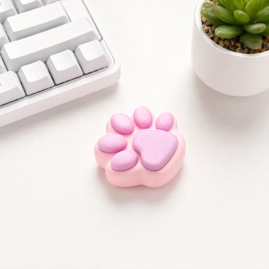 Baizihuahu Cute Cat Paw Fidget Toy, Stress Relief Clicker Button, Soft Palm Sized Decompression Gadget for Office Desk