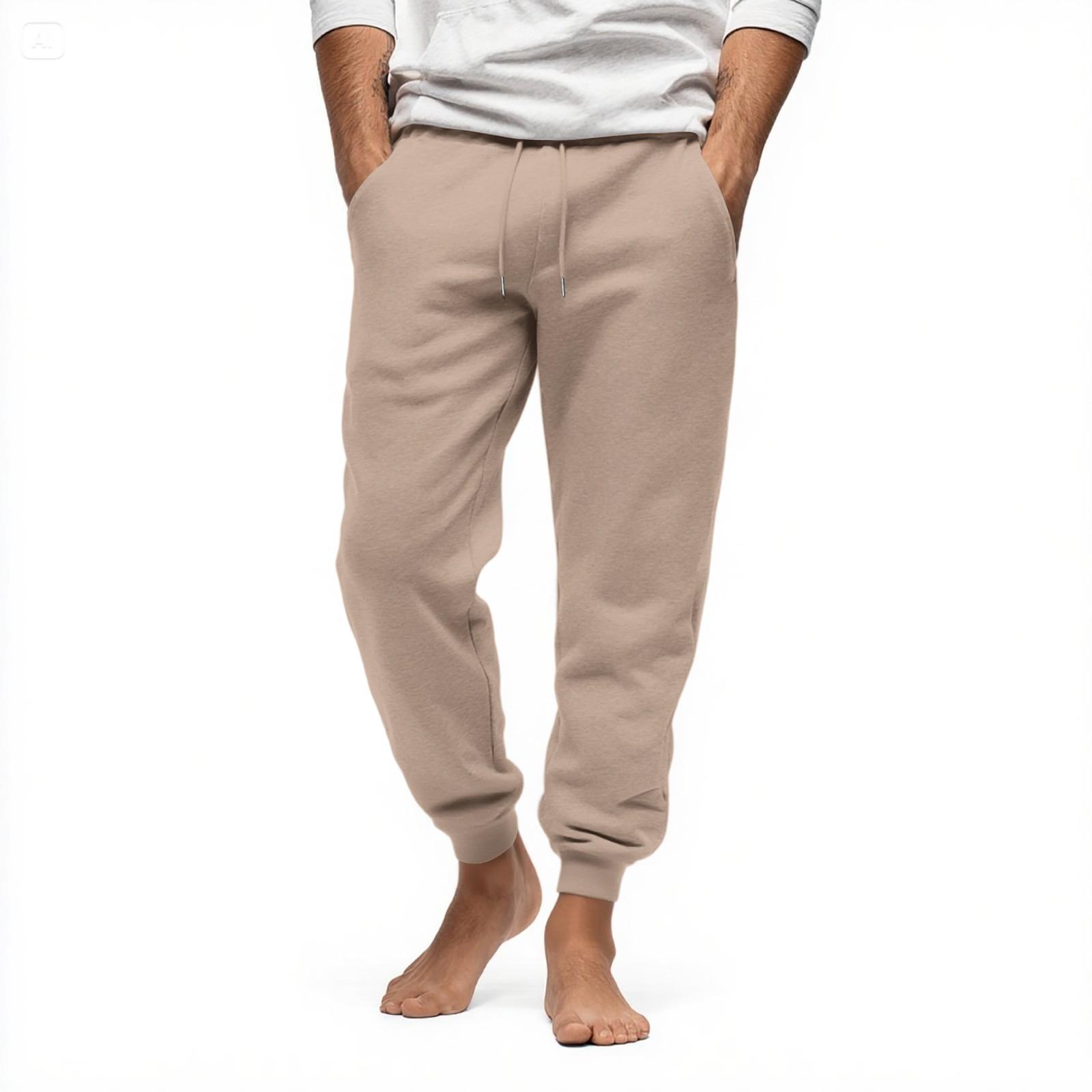 

Мужские свободные повседневные спортивные штаны с эластичной талией и кулиской L верблюд